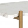 Sunpan Revell Console Table Top White Marble - Closeup Angle