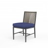 Pietra Armless Dining Chair in Echo Midnight, No Welt - Front Side Angle