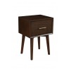 Alpine Furniture Flynn End Table, Walnut - Front Side Angle