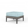 Marbella Ottoman in Dupione Celeste, No Welt - Front Side Angle