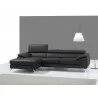 J&M Furniture A973B Italian Leather Mini Sectional Black Left Hand - J&M Furniture A973B Italian Leather Mini Sectional Black Left Hand