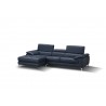 J&M Furniture A973B Italian Leather Mini Sectional Blue
