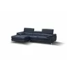 J&M Furniture A973B Italian Leather Mini Sectional Blue - J&M Furniture A973B Italian Leather Mini Sectional Blue