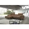 J&M Furniture A973B Italian Leather Mini Sectional Caramel LHFC - J&M Furniture A973B Italian Leather Mini Sectional Caramel LHFC