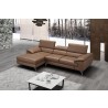 J&M Furniture A973B Italian Leather Mini Sectional Caramel