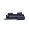 J&M Furniture A973B Italian Leather Mini Sectional Blue RHFC