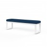 Newport Dining Bench in Spectrum Indigo, No Welt - Front Side Angle