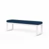 Newport Dining Bench in Spectrum Indigo, No Welt - Front Side Angle - Newport Dining Bench in Spectrum Indigo, No Welt - Front Side Angle