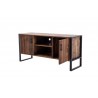 Crawford and Burke Norton 60" Reclaimed Wood and Metal TV Stand, Front Open View