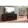 Furnitech 70" Contemporary Asian TV Stand, Media Console for Flat Screen and Audio Video Installations with Brazilian Cherry Veneers and Solids in a Wenge Finish - Lifestyle