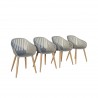 Internaitonal Home Miami Amazonia 4-Piece Chairs Set | Eucalyptus Wood - White BG