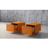 Furnitech 53" Sleek Contemporary Coffee Table in a Light Cherry Finish - Front Side Opened Angle