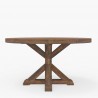 Alpine Furniture Newberry Round Dining Table, Medium Brown - Side Angle