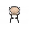 Baxton Studio Palesa Modern Bohemian Two-Tone Black and  Natural Brown Rattan Dining Chair - Front Angle
