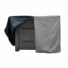 AZ Patio Heaters Square Fire Pit Commercial Cover in Gray - Front Opened Angle - AZ Patio Heaters Square Fire Pit Commercial Cover in Gray - Front Opened Angle
