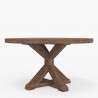 Alpine Furniture Newberry Round Dining Table, Medium Brown - Front Side Angle