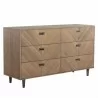 Sunpan Greyson Dresser in Light Acacia - Front Side Angle - Sunpan Greyson Dresser in Light Acacia - Front Side Angle