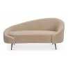 Abigail Chaise Light Brown Faux Shearling- Front view - Abigail Chaise Light Brown Faux Shearling- Front view