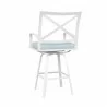 Bristol Swivel Counter Stool in Canvas Skyline w/ Self Welt - Front Side Angle - Bristol Swivel Counter Stool in Canvas Skyline w/ Self Welt - Front Side Angle