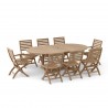 Anderson Teak Bahama 87" Oval Extension Table with Andrew Folding Armchair and Folding Chair 2