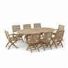 Anderson Teak Bahama 87" Oval Extension Table with Andrew Folding Armchair and Folding Chair 2 - Anderson Teak Bahama 87" Oval Extension Table with Andrew Folding Armchair and Folding Chair 2