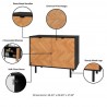 Manhattan Comfort Mid-Century Modern Liam Accent Cabinet in Black and Wood Details