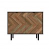 Manhattan Comfort Mid-Century Modern Liam Accent Cabinet Black and Brown Front