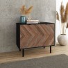 Manhattan Comfort Mid-Century Modern Liam Accent Cabinet Black and Brown