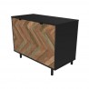 Manhattan Comfort Mid-Century Modern Liam Accent Cabinet Black and Brown Side Angle