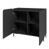 Manhattan Comfort Mid-Century Modern Bogardus Accent Cabinet Black Open View