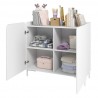 Manhattan Comfort Mid-Century Modern Bogardus Accent Cabinet with 4 Shelves Whtie