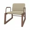 Manhattan Comfort Whythe PU Leather Low Accent Chair 1.0 in Natural Linen & Corten - Manhattan Comfort Whythe PU Leather Low Accent Chair 1.0 in Natural Linen & Corten