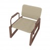Manhattan Comfort Whythe PU Leather Low Accent Chair 1.0 in Natural Linen & Corten Top