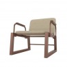 Manhattan Comfort Whythe PU Leather Low Accent Chair 1.0 in Natural Linen & Corten Bottom