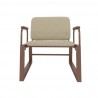 Manhattan Comfort Whythe PU Leather Low Accent Chair 1.0 in Natural Linen & Corten Front