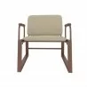 Manhattan Comfort Whythe PU Leather Low Accent Chair 1.0 in Natural Linen & Corten Front - Manhattan Comfort Whythe PU Leather Low Accent Chair 1.0 in Natural Linen & Corten Front