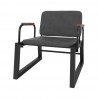 Manhattan Comfort Whythe PU Leather Low Accent Chair 1.0 in Black