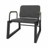 Manhattan Comfort Whythe PU Leather Low Accent Chair 1.0 in Black - Manhattan Comfort Whythe PU Leather Low Accent Chair 1.0 in Black