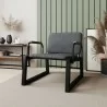 Manhattan Comfort Whythe PU Leather Low Accent Chair 1.0 in Black - Manhattan Comfort Whythe PU Leather Low Accent Chair 1.0 in Black