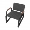 Manhattan Comfort Whythe PU Leather Low Accent Chair 1.0 in Black Top