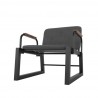 Manhattan Comfort Whythe PU Leather Low Accent Chair 1.0 in Black Bottom