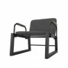 Manhattan Comfort Whythe PU Leather Low Accent Chair 1.0 in Black Bottom - Manhattan Comfort Whythe PU Leather Low Accent Chair 1.0 in Black Bottom