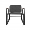 Manhattan Comfort Whythe PU Leather Low Accent Chair 1.0 in Black Front