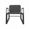 Manhattan Comfort Whythe PU Leather Low Accent Chair 1.0 in Black Front - Manhattan Comfort Whythe PU Leather Low Accent Chair 1.0 in Black Front