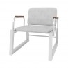 Manhattan Comfort Whythe PU Leather Low Accent Chair 1.0 in White Front