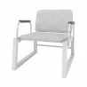 Manhattan Comfort Whythe PU Leather Low Accent Chair 1.0 in White Front - Manhattan Comfort Whythe PU Leather Low Accent Chair 1.0 in White Front