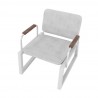 Manhattan Comfort Whythe PU Leather Low Accent Chair 1.0 in White Top