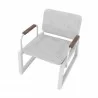 Manhattan Comfort Whythe PU Leather Low Accent Chair 1.0 in White Top - Manhattan Comfort Whythe PU Leather Low Accent Chair 1.0 in White Top