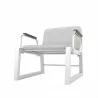 Manhattan Comfort Whythe PU Leather Low Accent Chair 1.0 in White Bottom - Manhattan Comfort Whythe PU Leather Low Accent Chair 1.0 in White Bottom