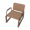 Manhattan Comfort Whythe PU Leather Low Accent Chair 1.0 in Corten Top - Manhattan Comfort Whythe PU Leather Low Accent Chair 1.0 in Corten Top